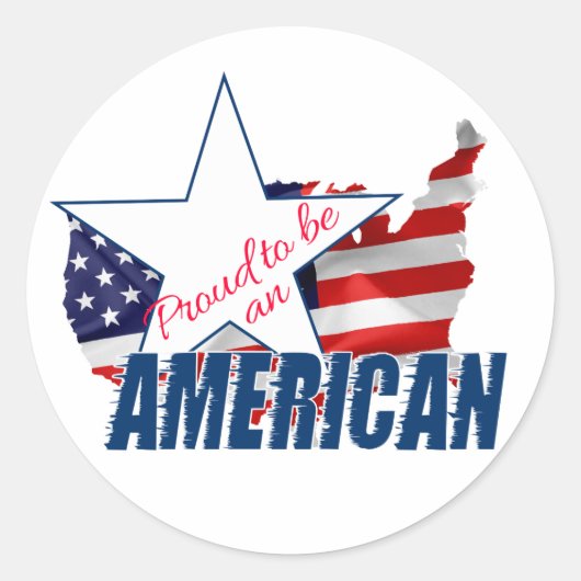 Proud om een Amerikaan te zijn Ronde Sticker (Voorkant)