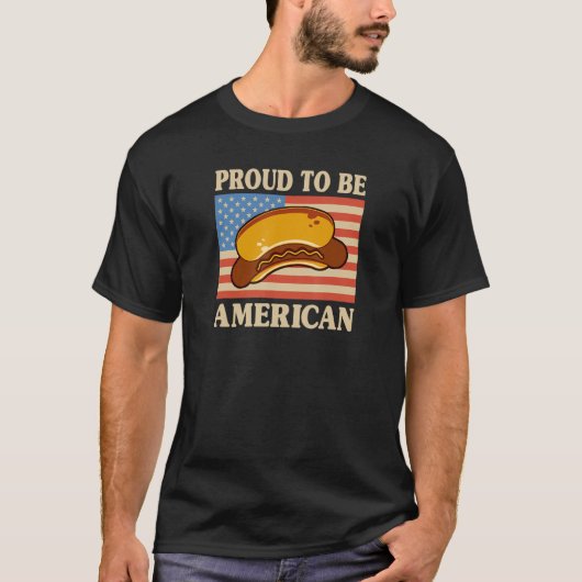 Proud om een Amerikaans pro-Amerikaans hete hond-p T-shirt (Voorkant)