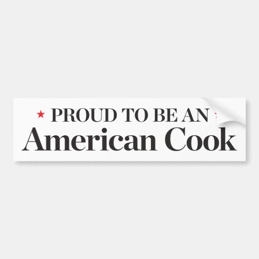 Proud om een Amerikaanse Cook te worden Bumpersticker (Voorkant)
