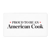 Proud om een Amerikaanse Cook te worden Etiket (Voorkant)