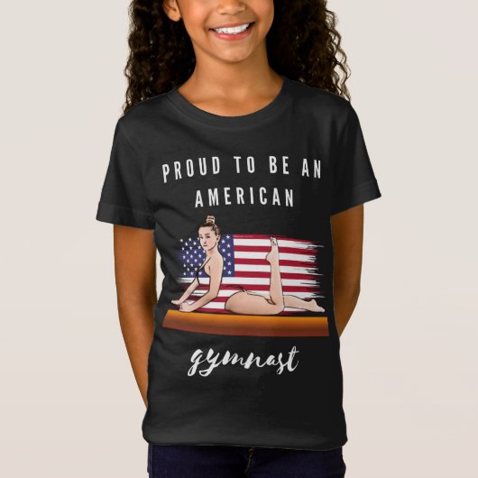 Proud om een Amerikaanse gymnast te worden T-shirt (Voorkant)