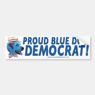 Proud om een blauwe hond-democratische Bumperstick Bumpersticker