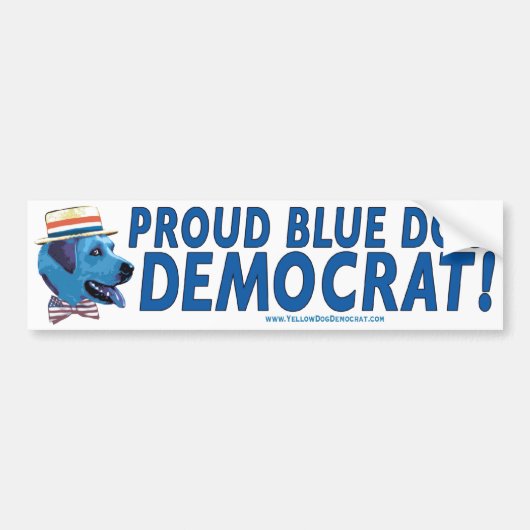 Proud om een blauwe hond-democratische Bumperstick Bumpersticker (Voorkant)