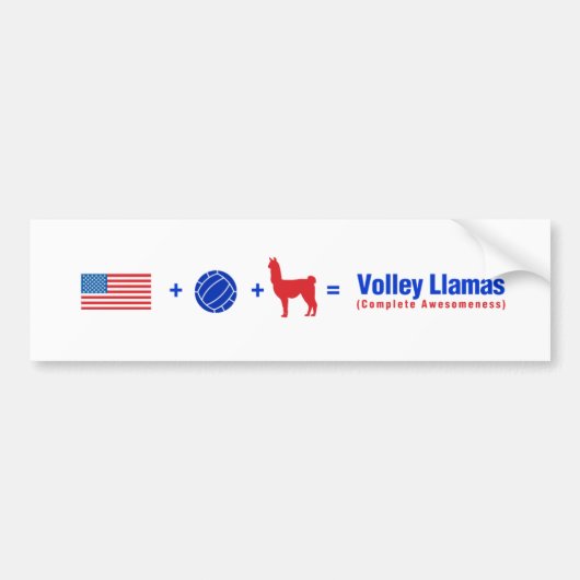 Proud om een Bumpersticker van Volley Llama te wor (Voorkant)