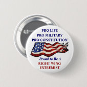 Proud om een rechtse extremist te zijn ronde button 5,7 cm (Voorkant /achterkant)
