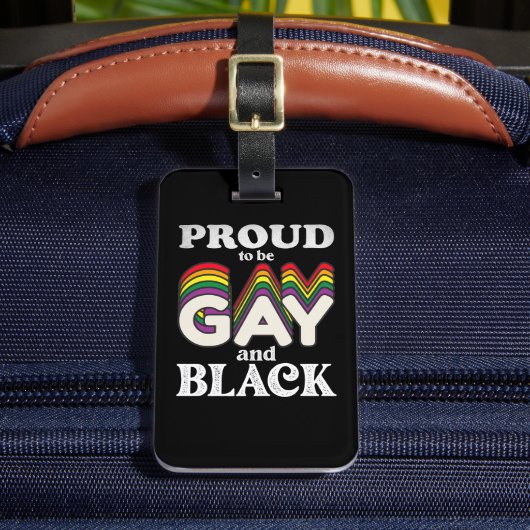 Proud om homo- en zwarte LGBT-trots te zijn Bagagelabel (Voorkant Insitu 2)