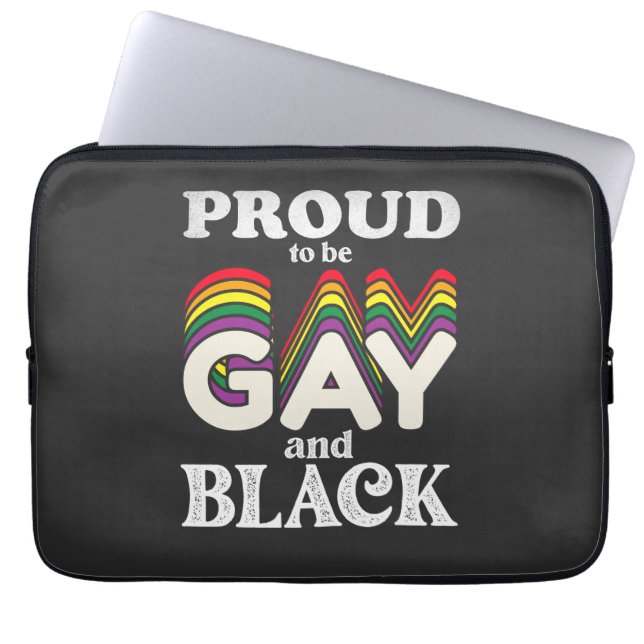 Proud om homo- en zwarte LGBT-trots te zijn Laptop Sleeve (Voorkant)