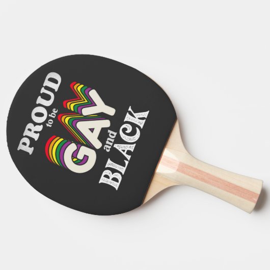 Proud om homo- en zwarte LGBT-trots te zijn Tafeltennisbatje (Zijkant)