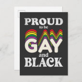 Proud om homo- en zwarte LGBT-trots te zijn Uitnodiging Briefkaart (Voorkant / Achterkant)