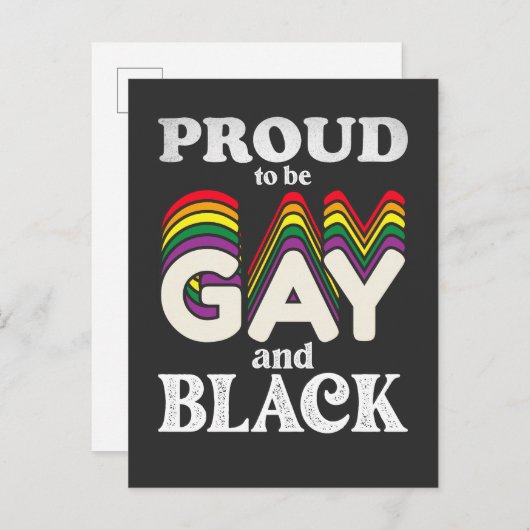 Proud om homo- en zwarte LGBT-trots te zijn Uitnodiging Briefkaart (Voorkant / Achterkant)