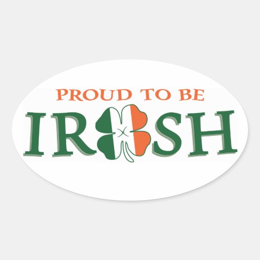 Proud om Iers te worden Ovale Sticker (Voorkant)