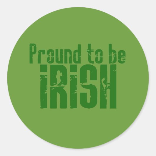 Proud om Iers te worden Ronde Sticker (Voorkant)