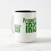 Proud om Iers te worden Tweekleurige Koffiemok (Voorkant links)