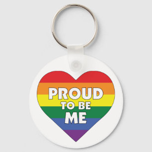 Proud om mij LGBTQ Gay Pride Rainbow Heart te word Sleutelhanger