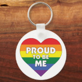 Proud om mij LGBTQ Gay Pride Rainbow Heart te word Sleutelhanger (Voorkant)