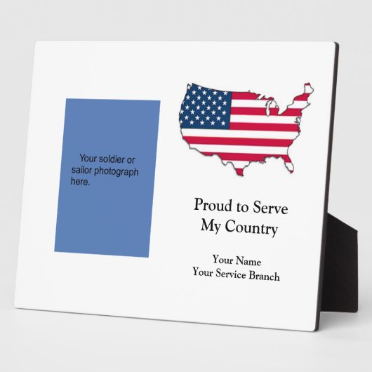Proud om militair Plaque te bedienen Fotoplaat (Zijkant)