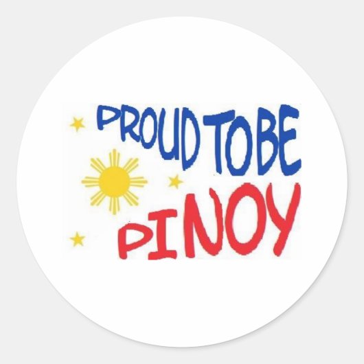 Proud om Pinoy te zijn Ronde Sticker (Voorkant)