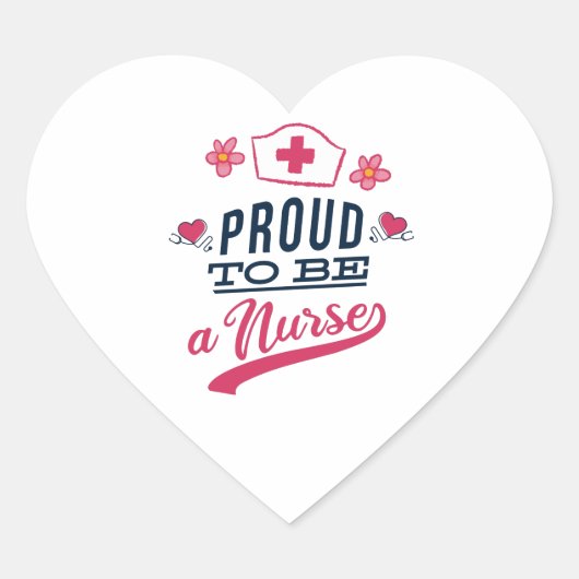 Proud om verpleegster te worden hart sticker (Voorkant)