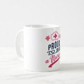 Proud om verpleegster te worden koffiemok (Voorkant links)
