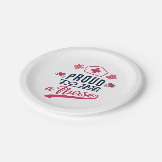 Proud om verpleegster te worden papieren bordje (Gekanteld)