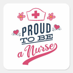 Proud om verpleegster te worden vierkante sticker