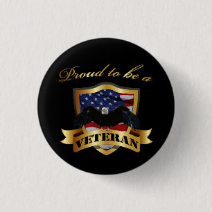 Proud om veteraan te worden ronde button 3,2 cm