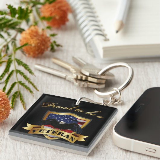 Proud om veteraan te worden sleutelhanger (Voorkant Rechts)