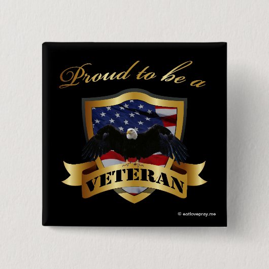 Proud om veteraan te worden vierkante button 5,1 cm (Voorkant)