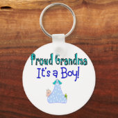Proud oma, "Het is een jongen!" Giften Sleutelhanger (Voorkant)