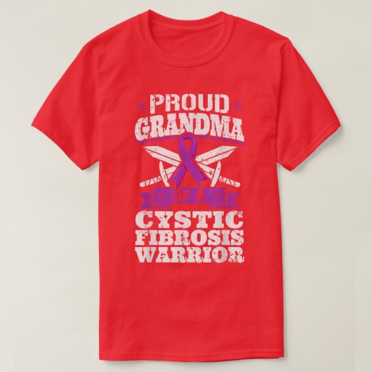 Proud oma van een cystic fibrosis warrior Awarene T-shirt (Design voorkant)