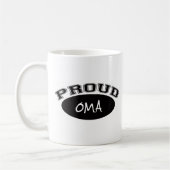 Proud Oma (zwart) Koffiemok (Links)