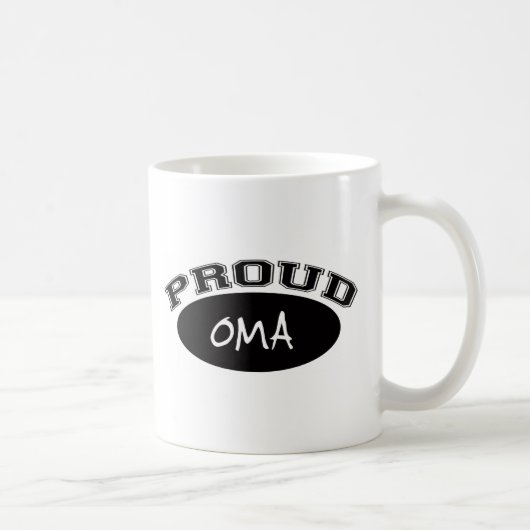Proud Oma (zwart) Koffiemok (Rechts)