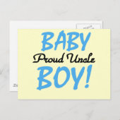 Proud oom Baby Boy T-shirts en cadeautjes Briefkaart (Voorkant / Achterkant)