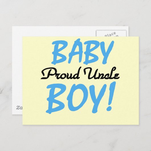 Proud oom Baby Boy T-shirts en cadeautjes Briefkaart (Voorkant / Achterkant)