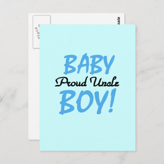 Proud oom Baby Boy T-shirts en cadeautjes Briefkaart (Voorkant / Achterkant)