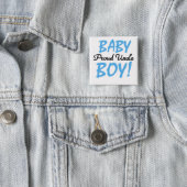 Proud oom Baby Boy T-shirts en cadeautjes Vierkante Button 5,1 Cm (In situ)