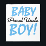 Proud oom Baby Gifts Notitieblok<br><div class="desc">Proud oom Baby Boy keepomwille boxes, tegels, siervoorwerpen, notitieboeken, hoodies, mokken, kaarten, stickers, canvas tassen, magneten en andere trotse oom kleding en geschenken met blauwe en zwarte tekst.</div>