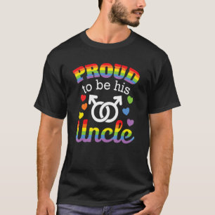 Proud oom Gay Nephew Rainbow Pride Flag Lgbetq Fa T-shirt