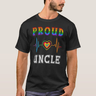 Proud oom Lgbt Rainbow Heartbeat Family Gay Prid T-shirt