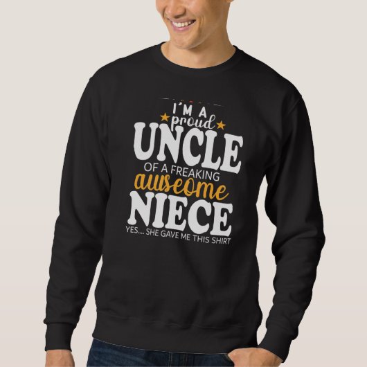 Proud oom van Geweldige nicht voor oom uit nicht Trui (Voorkant)