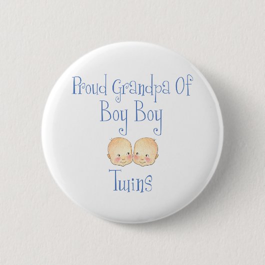 Proud opa of Boy Twins Ronde Button 5,7 Cm (Voorkant)