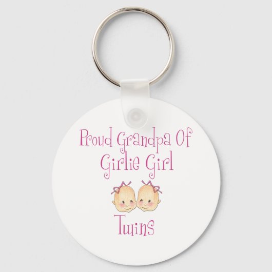 Proud opa of Girl Twins Sleutelhanger (Voorkant)