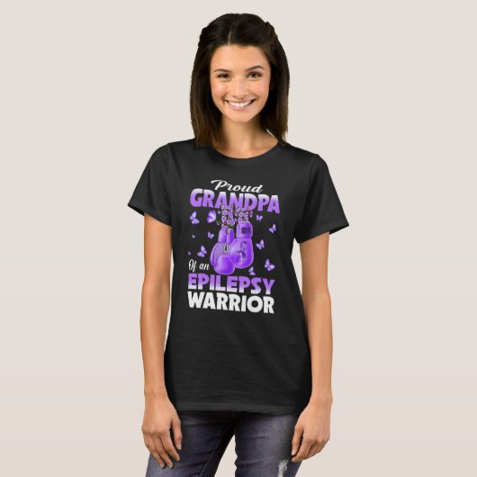 Proud opa van een Epilepsy Warrior Epilepsy Awar T-shirt (Voorkant volledig)