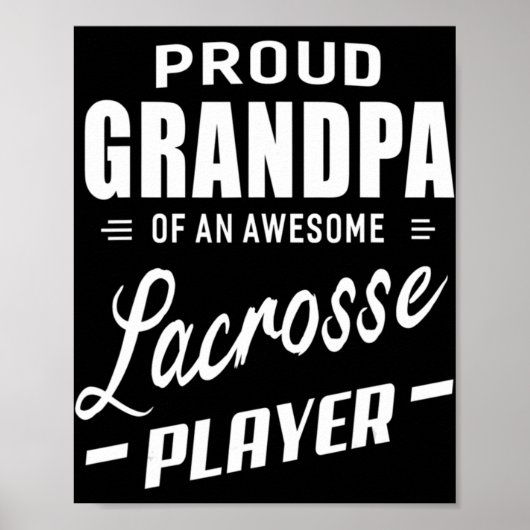 Proud opa van een Geweldige Lacrosse speler Poster (Voorkant)
