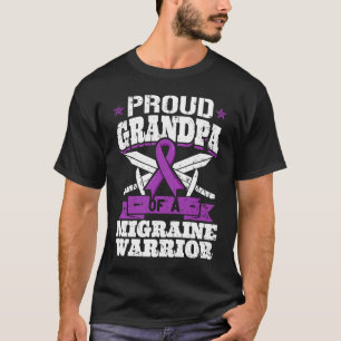 Proud opa van een migraine warrior Awareness Ribb T-shirt