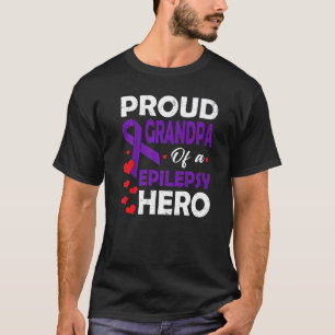 Proud opa van Epilepsy Hero Warrior Paarse Ri T-shirt