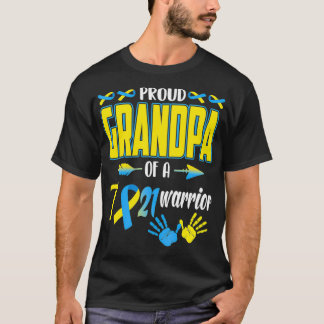 Proud opa van T21 Warrior Down Syndroom T-shirt