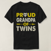 Proud opa van tweelingen Zwangerschap met twee bab T-shirt (Design voorkant)