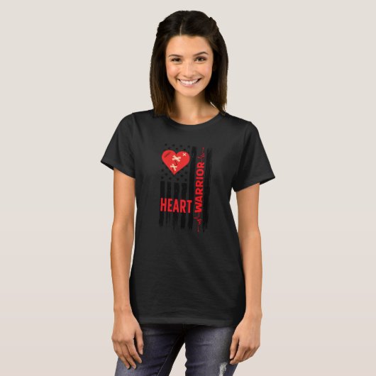 Proud Open Heart Surgery Warrior Open Heart Surger T-shirt (Voorkant volledig)