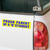 PROUD-OUDER VAN EEN D-STUDENT BUMPERSTICKER (Op Truck)